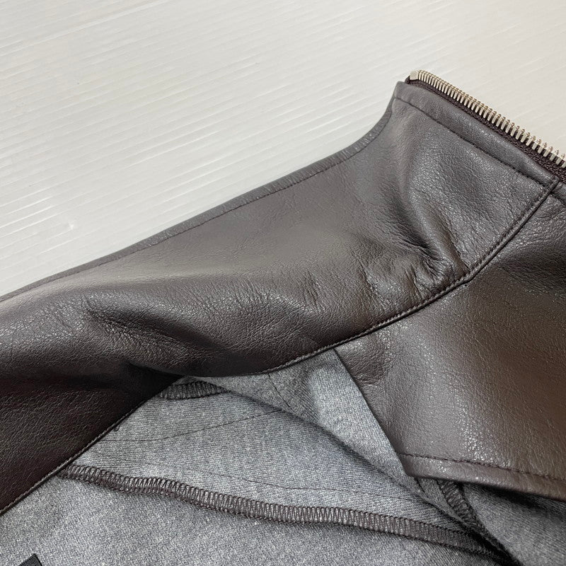 【中古品】【メンズ】 Needles ニードルス × NUBIAN ヌビアン 別注 コラボ TRACK JACKET "SYNTHETIC LEATHER" RW1649 トラックジャケット シンセティックレザー ライトアウター 140-260502-yo-13-tei サイズ：M カラー：ダークブラウン 万代Net店