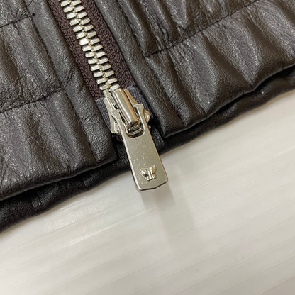 【中古品】【メンズ】 Needles ニードルス × NUBIAN ヌビアン 別注 コラボ TRACK JACKET "SYNTHETIC LEATHER" RW1649 トラックジャケット シンセティックレザー ライトアウター 140-260502-yo-13-tei サイズ：M カラー：ダークブラウン 万代Net店