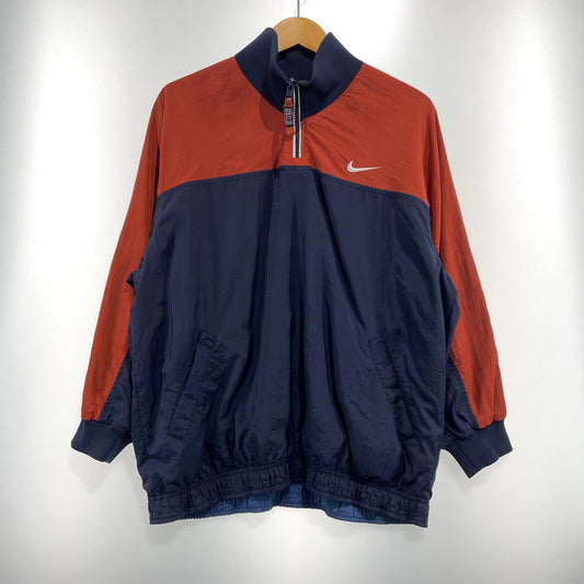 【中古品】【メンズ】 NIKE ナイキ REVERSIBLE HALF ZIP JACKET リバーシブル ハーフジップ ジャケット ライトアウター 148-260826-yo-04-teih サイズ：M カラー：ネイビー/オレンジ 万代Net店