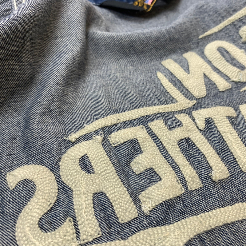 【中古品】【メンズ】 VANSON バンソン EMBROIDERED S/S DENIM SHIRT エンブロイド ショートスリーブ デニム シャツ 半袖 トップス 刺繍 ボタンダウン 145-260626-ko-16-tei サイズ：XL カラー：インディゴ 万代Net店