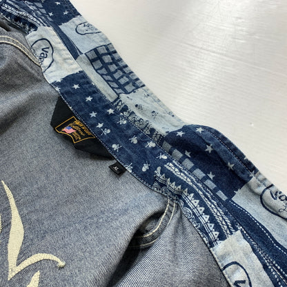 【中古品】【メンズ】 VANSON バンソン EMBROIDERED S/S DENIM SHIRT エンブロイド ショートスリーブ デニム シャツ 半袖 トップス 刺繍 ボタンダウン 145-260626-ko-16-tei サイズ：XL カラー：インディゴ 万代Net店