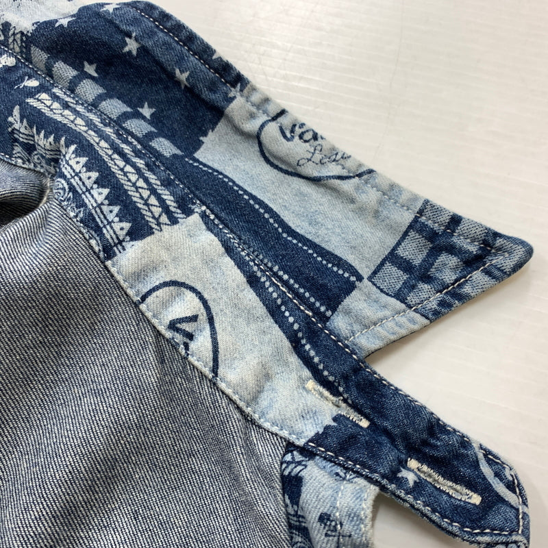 【中古品】【メンズ】 VANSON バンソン EMBROIDERED S/S DENIM SHIRT エンブロイド ショートスリーブ デニム シャツ 半袖 トップス 刺繍 ボタンダウン 145-260626-ko-16-tei サイズ：XL カラー：インディゴ 万代Net店