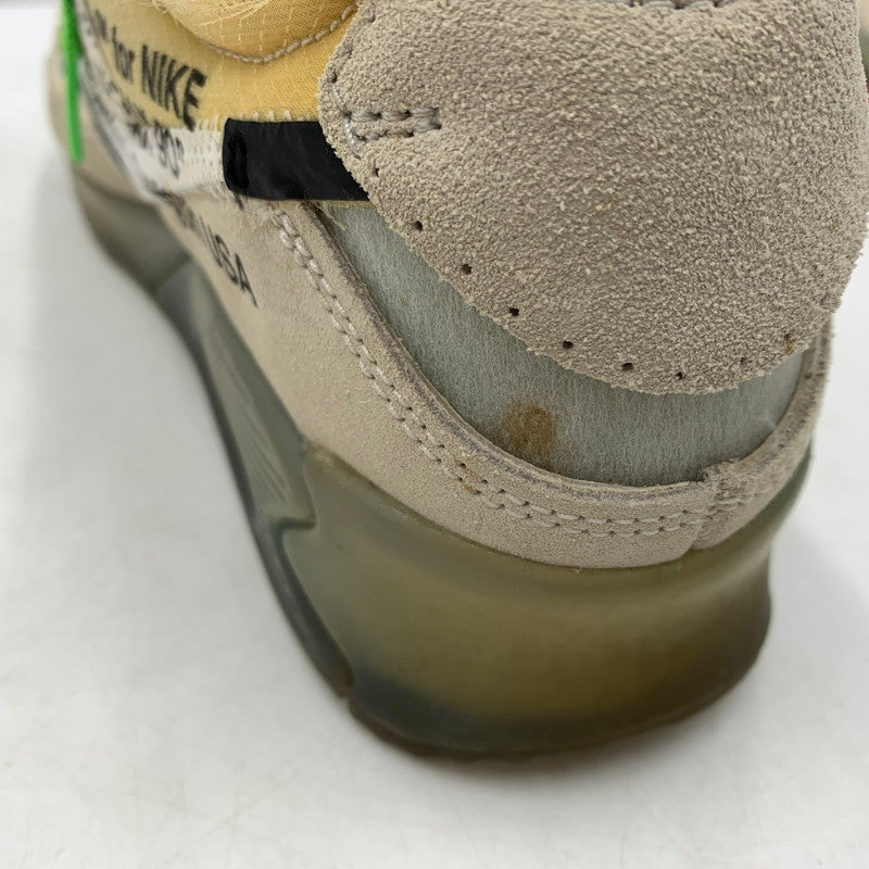 【現状渡し品】【メンズ】 NIKE ナイキ × OFF-WHITE オフホワイト 別注 コラボ THE TEN AIR MAX 90 AA7293-100 エアマックス90 スニーカー 靴 160-260618-ko-13-tei サイズ：28cm カラー：ベージュ 万代Net店