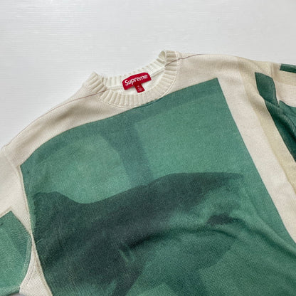 【中古品】【メンズ】 SUPREME シュプリーム 25SS DAMIEN HIRST SWEATER ダミアン・ハースト セーター 長袖 トップス ニット 149-260506-yo-07-tei サイズ：M カラー：グリーン 万代Net店