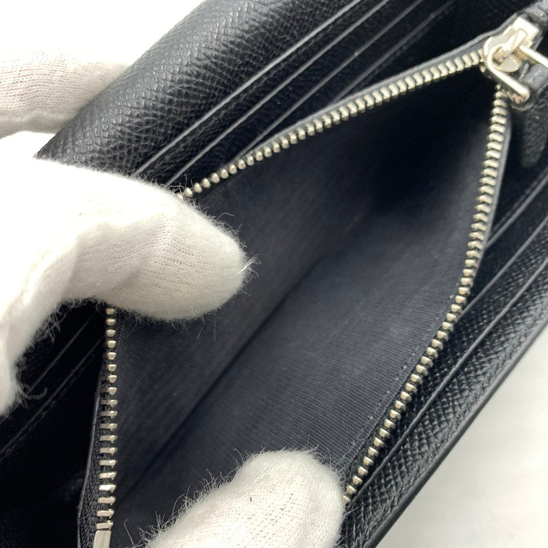 【中古品】【メンズ/レディース】 BVLGARI ブルガリ 289381 クリップ ラージ ウォレット 財布 長財布 グレインカーフレザー 181-260522-ko-05-tei カラー：ブラック 万代Net店