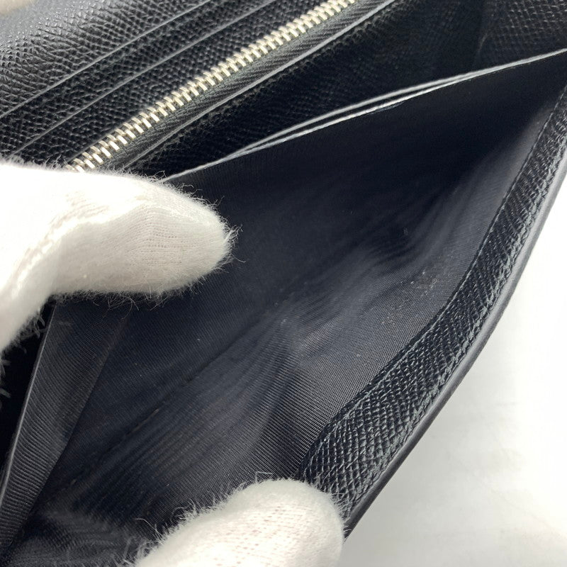 【中古品】【メンズ/レディース】 BVLGARI ブルガリ 289381 クリップ ラージ ウォレット 財布 長財布 グレインカーフレザー 181-260522-ko-05-tei カラー：ブラック 万代Net店