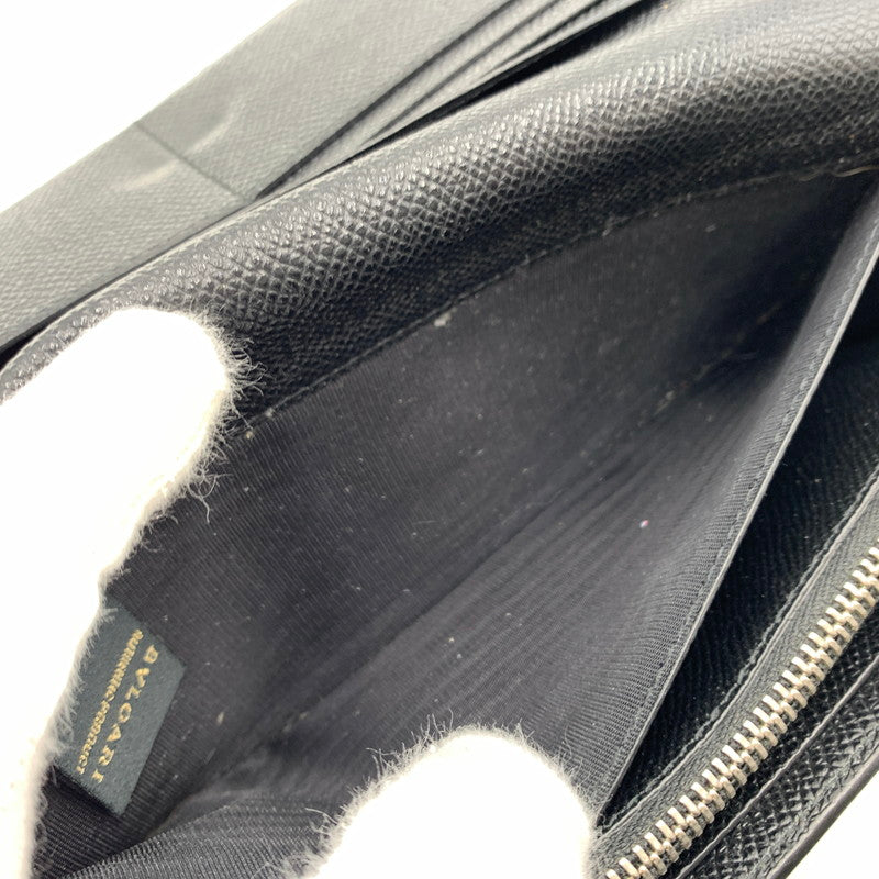 【中古品】【メンズ/レディース】 BVLGARI ブルガリ 289381 クリップ ラージ ウォレット 財布 長財布 グレインカーフレザー 181-260522-ko-05-tei カラー：ブラック 万代Net店
