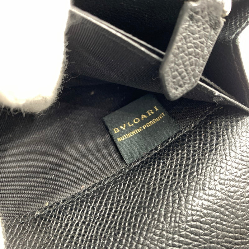 【中古品】【メンズ/レディース】 BVLGARI ブルガリ 289381 クリップ ラージ ウォレット 財布 長財布 グレインカーフレザー 181-260522-ko-05-tei カラー：ブラック 万代Net店
