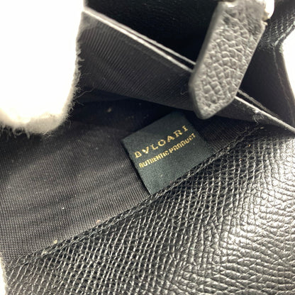 【中古品】【メンズ/レディース】 BVLGARI ブルガリ 289381 クリップ ラージ ウォレット 財布 長財布 グレインカーフレザー 181-260522-ko-05-tei カラー：ブラック 万代Net店