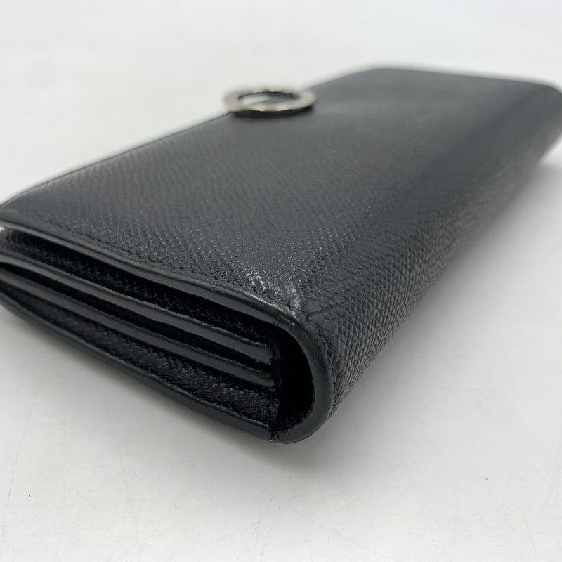 【中古品】【メンズ/レディース】 BVLGARI ブルガリ 289381 クリップ ラージ ウォレット 財布 長財布 グレインカーフレザー 181-260522-ko-05-tei カラー：ブラック 万代Net店