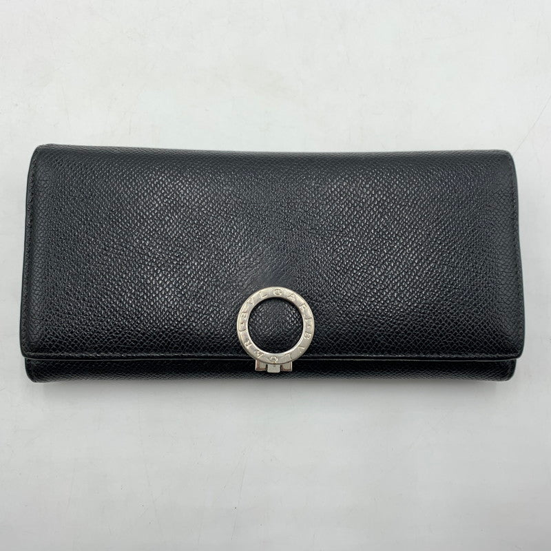 【中古品】【メンズ/レディース】 BVLGARI ブルガリ 289381 クリップ ラージ ウォレット 財布 長財布 グレインカーフレザー 181-260522-ko-05-tei カラー：ブラック 万代Net店