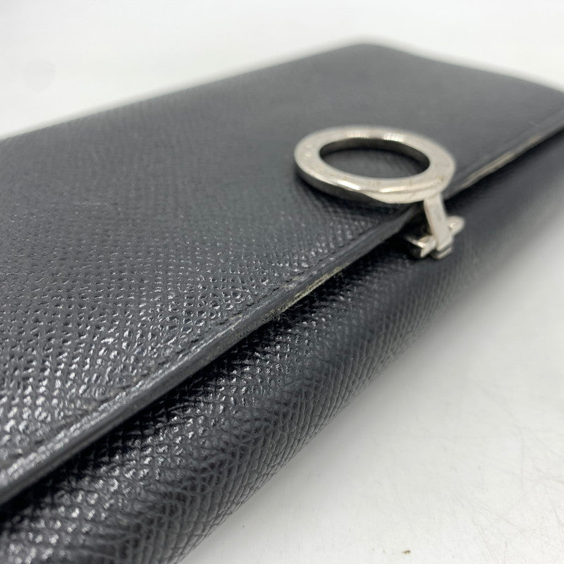【中古品】【メンズ/レディース】 BVLGARI ブルガリ 289381 クリップ ラージ ウォレット 財布 長財布 グレインカーフレザー 181-260522-ko-05-tei カラー：ブラック 万代Net店
