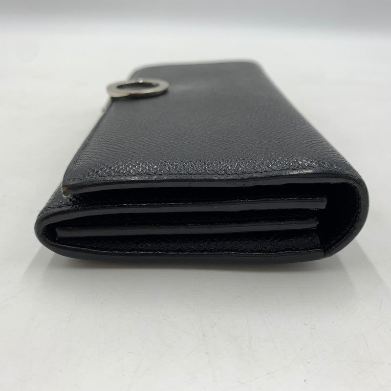 【中古品】【メンズ/レディース】 BVLGARI ブルガリ 289381 クリップ ラージ ウォレット 財布 長財布 グレインカーフレザー 181-260522-ko-05-tei カラー：ブラック 万代Net店