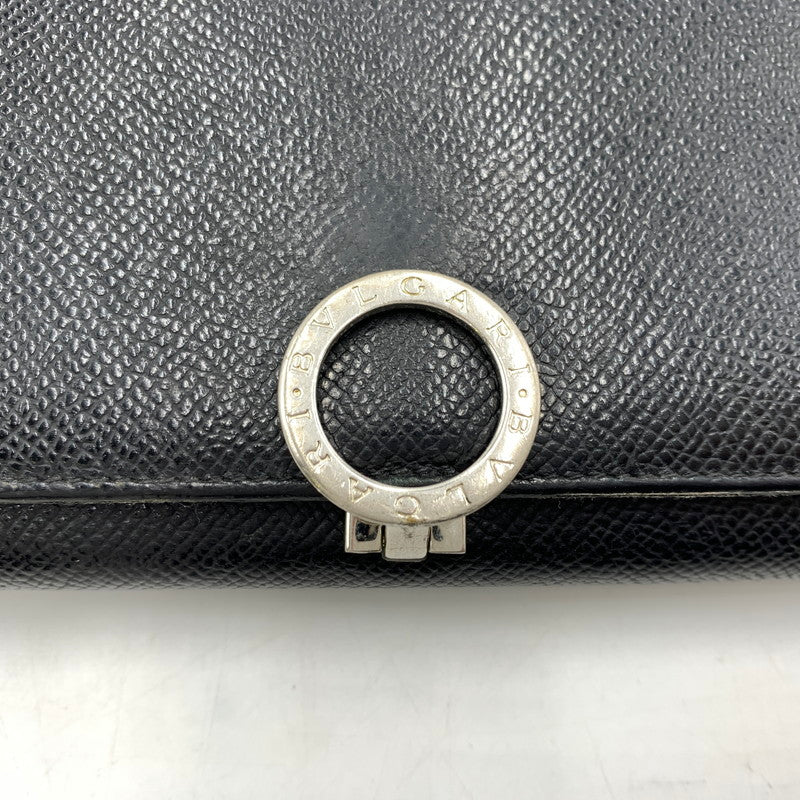 【中古品】【メンズ/レディース】 BVLGARI ブルガリ 289381 クリップ ラージ ウォレット 財布 長財布 グレインカーフレザー 181-260522-ko-05-tei カラー：ブラック 万代Net店