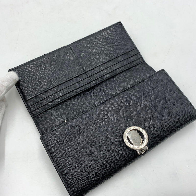 【中古品】【メンズ/レディース】 BVLGARI ブルガリ 289381 クリップ ラージ ウォレット 財布 長財布 グレインカーフレザー 181-260522-ko-05-tei カラー：ブラック 万代Net店