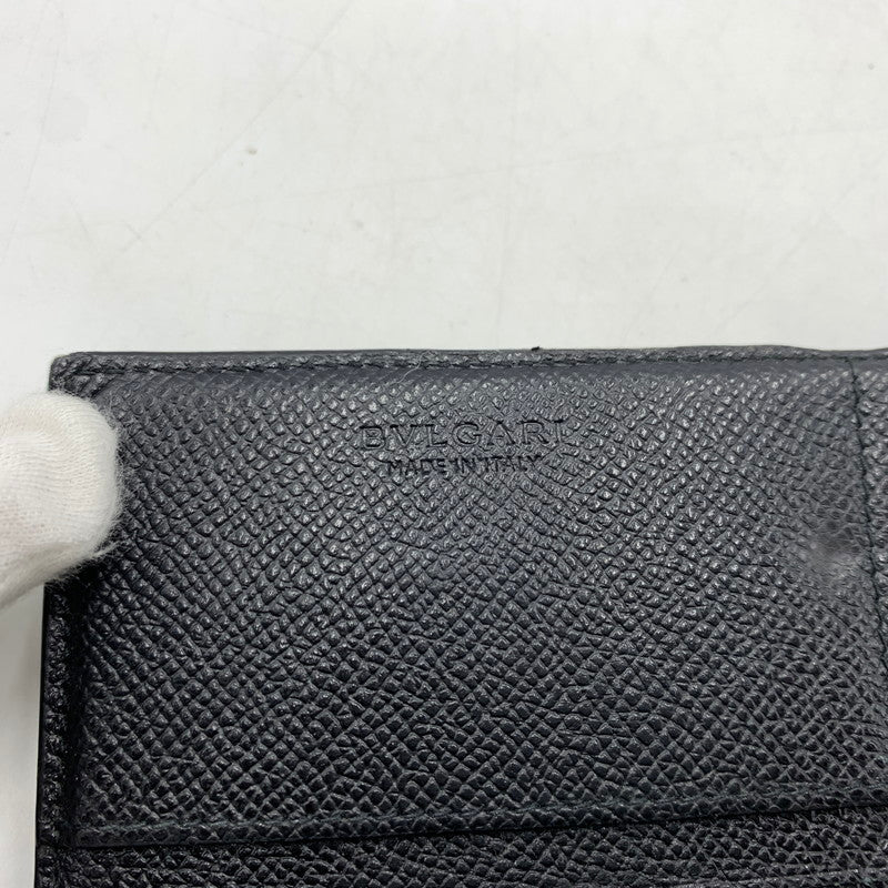 【中古品】【メンズ/レディース】 BVLGARI ブルガリ 289381 クリップ ラージ ウォレット 財布 長財布 グレインカーフレザー 181-260522-ko-05-tei カラー：ブラック 万代Net店