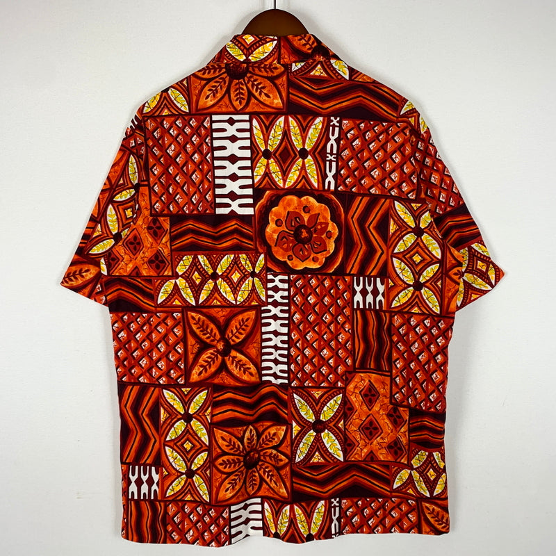 【中古品】【メンズ】 MALIHINI マリヒニ 70's ALOHA SHIRT VINTAGE 21-7 70年代 アロハシャツ 半袖 トップス ボタンダウン ヴィンテージ 145-260626-ko-12-tei サイズ：L カラー：総柄 万代Net店
