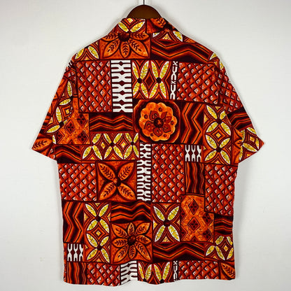 【中古品】【メンズ】 MALIHINI マリヒニ 70's ALOHA SHIRT VINTAGE 21-7 70年代 アロハシャツ 半袖 トップス ボタンダウン ヴィンテージ 145-260626-ko-12-tei サイズ：L カラー：総柄 万代Net店