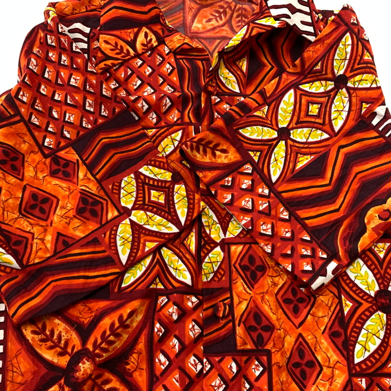 【中古品】【メンズ】 MALIHINI マリヒニ 70's ALOHA SHIRT VINTAGE 21-7 70年代 アロハシャツ 半袖 トップス ボタンダウン ヴィンテージ 145-260626-ko-12-tei サイズ：L カラー：総柄 万代Net店