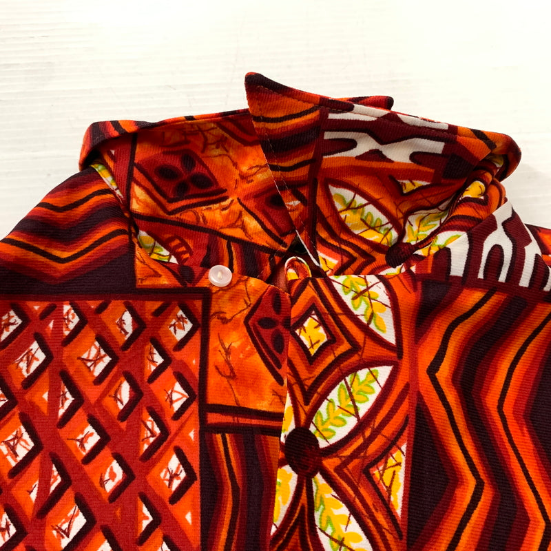 【中古品】【メンズ】 MALIHINI マリヒニ 70's ALOHA SHIRT VINTAGE 21-7 70年代 アロハシャツ 半袖 トップス ボタンダウン ヴィンテージ 145-260626-ko-12-tei サイズ：L カラー：総柄 万代Net店