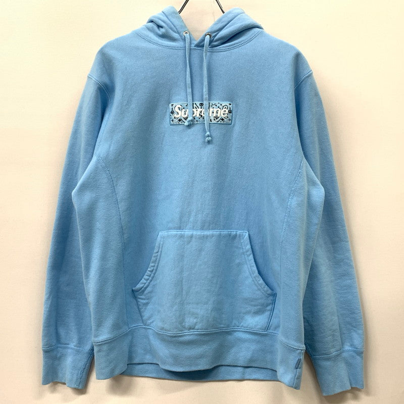【中古品】【メンズ】 SUPREME シュプリーム 19AW BANDANA BOX LOGO HOODED SWEATSHIRT バンダナ ボックス ロゴ フーデッド スウェット トップス プルオーバーパーカー 149-260504-ko-03-tei サイズ：M カラー：ブルー 万代Net店