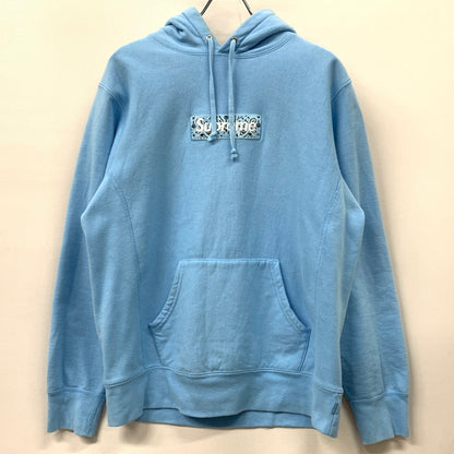 【中古品】【メンズ】 SUPREME シュプリーム 19AW BANDANA BOX LOGO HOODED SWEATSHIRT バンダナ ボックス ロゴ フーデッド スウェット トップス プルオーバーパーカー 149-260504-ko-03-tei サイズ：M カラー：ブルー 万代Net店
