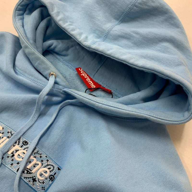 【中古品】【メンズ】 SUPREME シュプリーム 19AW BANDANA BOX LOGO HOODED SWEATSHIRT バンダナ ボックス ロゴ フーデッド スウェット トップス プルオーバーパーカー 149-260504-ko-03-tei サイズ：M カラー：ブルー 万代Net店