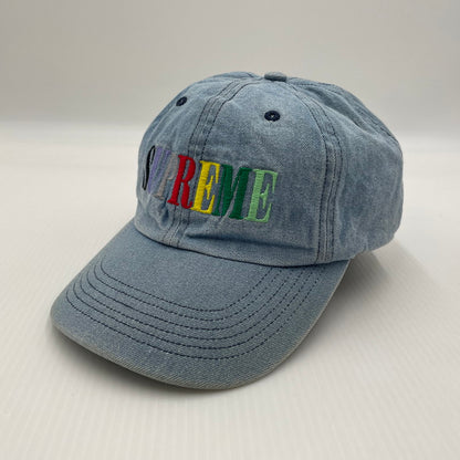 【中古品】【メンズ】 SUPREME シュプリーム 20AW MULTI COLOR LOGO 6-PANEL CAP マルチカラー ロゴ キャップ 帽子 149-260704-yo-03-tei サイズ：FREE カラー：ライトインディゴ 万代Net店