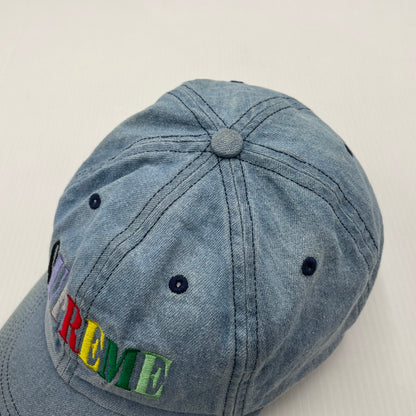 【中古品】【メンズ】 SUPREME シュプリーム 20AW MULTI COLOR LOGO 6-PANEL CAP マルチカラー ロゴ キャップ 帽子 149-260704-yo-03-tei サイズ：FREE カラー：ライトインディゴ 万代Net店