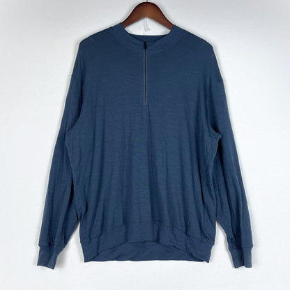 【中古品】【メンズ】 ICE BREAKER アイスブレーカー REAL FLEECE L/S HALF ZIP IBOA578D リアル フリース ロングスリーブ ハーフジップ 長袖 トップス メリノブレンド 200 144-260507-ks-18-tei サイズ：M カラー：アビス 万代Net店