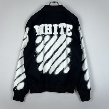 【中古品】【メンズ】 OFF-WHITE オフホワイト 19SS SPRAY PRINT BOMBER JACKET スプレー プリント ボンバー ジャケット アウター 142-260507-ks-02-tei サイズ：S カラー：ブラック 万代Net店