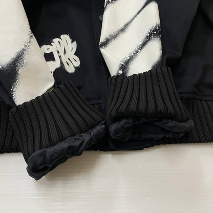 【中古品】【メンズ】 OFF-WHITE オフホワイト 19SS SPRAY PRINT BOMBER JACKET スプレー プリント ボンバー ジャケット アウター 142-260507-ks-02-tei サイズ：S カラー：ブラック 万代Net店