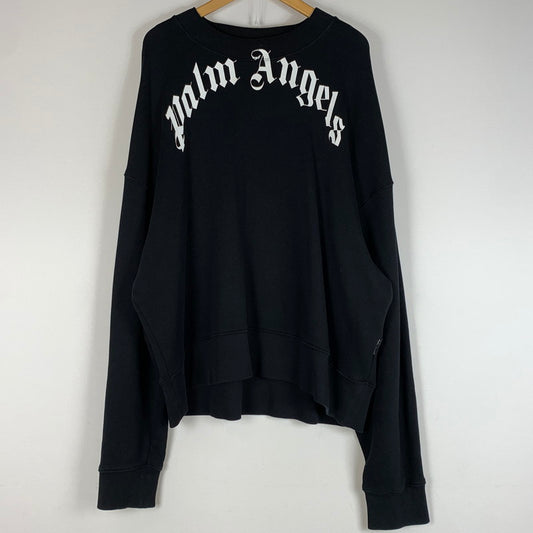 【中古品】【メンズ】 PALM ANGELS パームエンジェルス CREWNECK LOGO SWEAT PMBA026C99FLE007 クルーネック ロゴ スウェット トップス トレーナー 141-260504-ko-16-tei サイズ：M カラー：ブラック 万代Net店