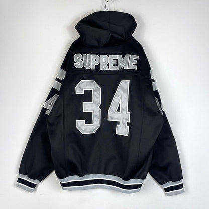 【中古品】【メンズ】 SUPREME シュプリーム 24SS FOOTBALL ZIPUP HOODED SWEATSHIRT フットボール ジップアップ フーデッド スウェットシャツ 長袖 トップス パーカー 149-260506-yo-03-fuzh サイズ：XL カラー：ブラック 万代Net店