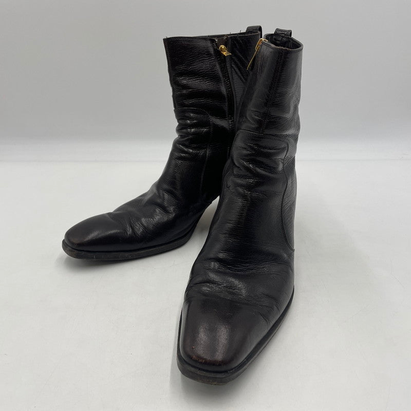 【現状渡し品】【メンズ】 YVES SAINT LAURENT イヴ・サンローラン JONNY LEATHER SIDEZIP BOOTS PE7149 ジョニーレザー サイドジップアップ ブーツ 靴 シューズ 164-260604-yo-03-tei サイズ：44 カラー：ブラウン 万代Net店