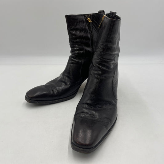 【現状渡し品】【メンズ】 YVES SAINT LAURENT イヴ・サンローラン JONNY LEATHER SIDEZIP BOOTS PE7149 ジョニーレザー サイドジップアップ ブーツ 靴 シューズ 164-260604-yo-03-tei サイズ：44 カラー：ブラウン 万代Net店