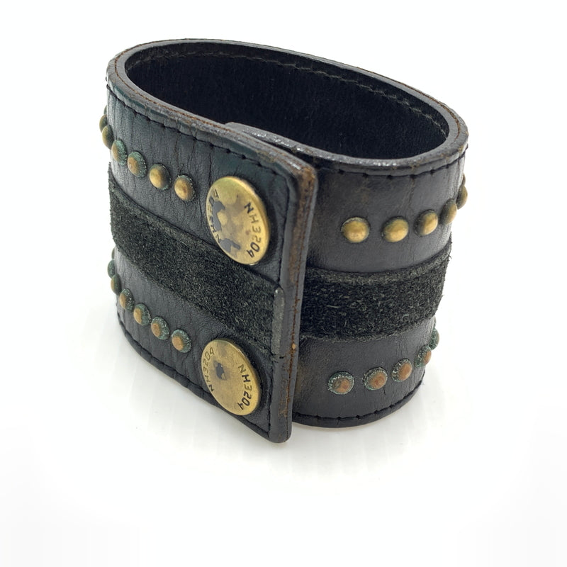 【現状渡し品】【メンズ】 NEIBORHOOD ネイバーフッド LEATHER BANGLE レザー バングル アクセサリー スタッズ 192-260724-ko-09-tei カラー：ブラック 万代Net店