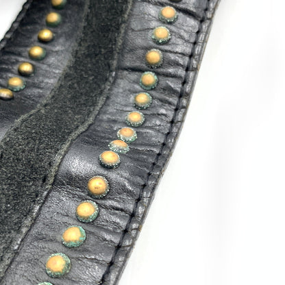 【現状渡し品】【メンズ】 NEIBORHOOD ネイバーフッド LEATHER BANGLE レザー バングル アクセサリー スタッズ 192-260724-ko-09-tei カラー：ブラック 万代Net店