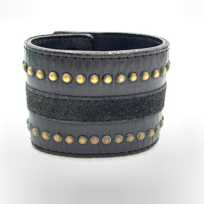 【現状渡し品】【メンズ】 NEIBORHOOD ネイバーフッド LEATHER BANGLE レザー バングル アクセサリー スタッズ 192-260724-ko-09-tei カラー：ブラック 万代Net店