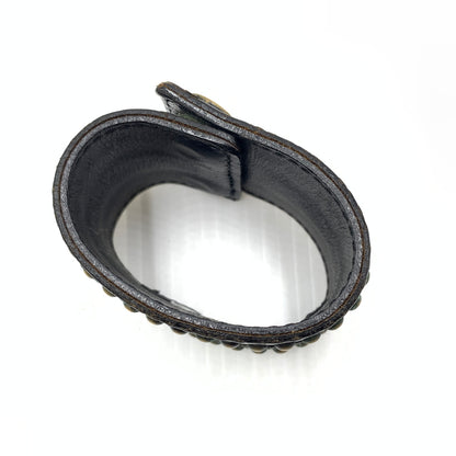 【現状渡し品】【メンズ】 NEIBORHOOD ネイバーフッド LEATHER BANGLE レザー バングル アクセサリー スタッズ 192-260724-ko-09-tei カラー：ブラック 万代Net店