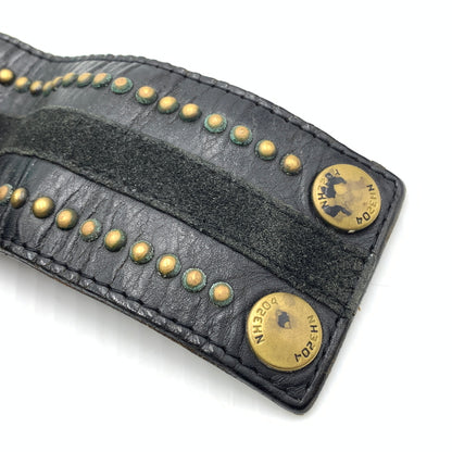 【現状渡し品】【メンズ】 NEIBORHOOD ネイバーフッド LEATHER BANGLE レザー バングル アクセサリー スタッズ 192-260724-ko-09-tei カラー：ブラック 万代Net店