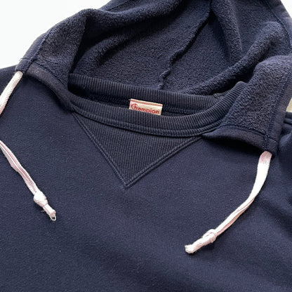 【現状渡し品】【メンズ】 CHAMPION チャンピオン 後付けパーカー ランタグ復刻 145-260720-sa-16-tei サイズ：L カラー：ネイビー 万代Net店
