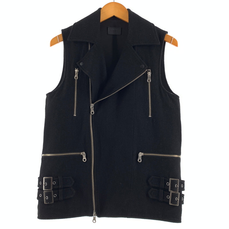 【中古品】【メンズ】 DANKE SCHON ダンケシェーン WOOL VEST 6016143035 ウールベスト ライトアウター フルジップ 142-260720-ko-16-tei サイズ：S カラー：ブラック 万代Net店