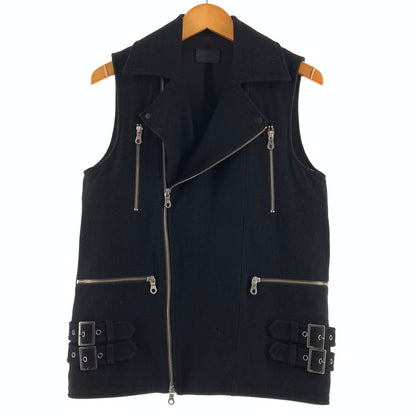【中古品】【メンズ】 DANKE SCHON ダンケシェーン WOOL VEST 6016143035 ウールベスト ライトアウター フルジップ 142-260720-ko-16-tei サイズ：S カラー：ブラック 万代Net店