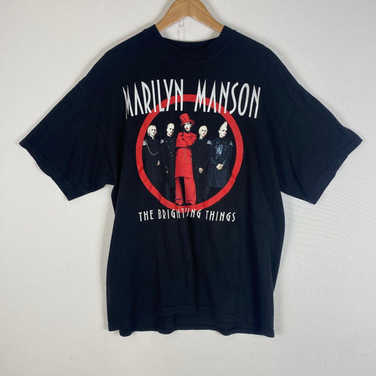 【中古品】【メンズ】 USED 00'S MARILYN MANSON THE BRIGHT YOUNG THINGS TEE 00年代 マリリンマンソン ブライト ヤング シングス Tシャツ 半袖 トップス 145-260508-ks-15-tei サイズ：-/※タグ欠損 カラー：ブラック 万代Net店