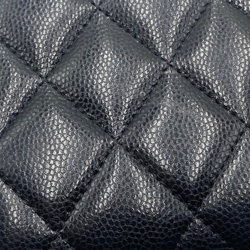 【中古品】【レディース】 CHANEL シャネル A80286 キャビアスキン ボーイフラップ ウォレット 財布 二つ折り財布 長財布 ロングウォレット 181-260511-ks-05-tei サイズ：箱 カード付き カラー：ブラック 万代Net店