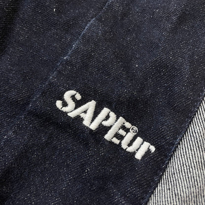 【中古品】【メンズ】 SAPEur サプール DENIM TRACK PANTS デニム トラックパンツ ボトムス デニムパンツ 153-260513-yo-14-tei サイズ：L カラー：インディゴ 万代Net店