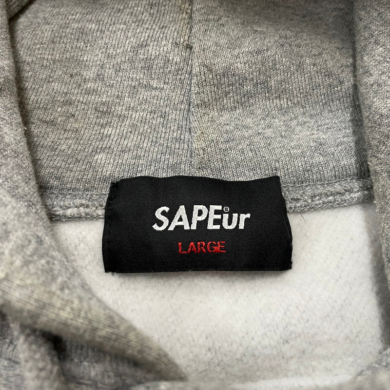 【中古品】【メンズ】 SAPEur サプール MASATOSHI HAMADA HOODIE 浜田 雅功 フーディー トップス プルオーバーパーカー 142-260507-ks-29-tei サイズ：L　※使用感あり カラー：グレー 万代Net店