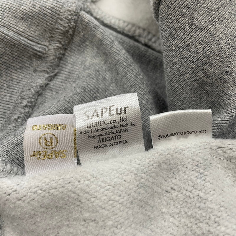 【中古品】【メンズ】 SAPEur サプール MASATOSHI HAMADA HOODIE 浜田 雅功 フーディー トップス プルオーバーパーカー 142-260507-ks-29-tei サイズ：L　※使用感あり カラー：グレー 万代Net店