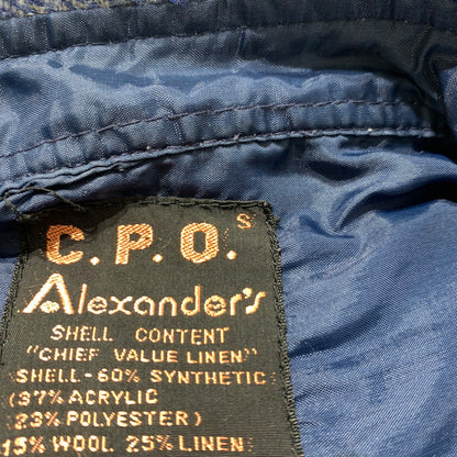 【現状渡し品】【メンズ】 C.P.O ALEXANDER'S シーピーオー アレキサンダーズ WOOL JACKET VINTAGE ウールジャケット アウター ヴィンテージ 145-260507-ko-05-tei サイズ：S カラー：ブルー系 万代Net店